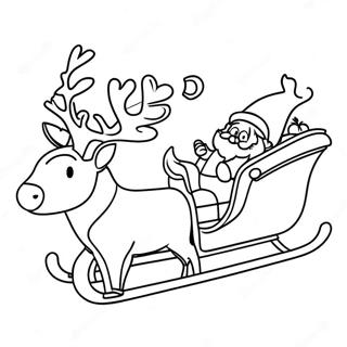 Santa Sleigh And Reindeer Coloring Page 44663-35660