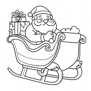 Festive Santa Claus In Sleigh Coloring Page 44664-35664