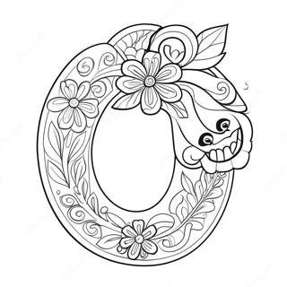 Decorative Horse Shoe With Flowers Coloring Page 44774-35749