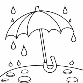 Cozy Umbrella Under Rain Coloring Page 44814-35781