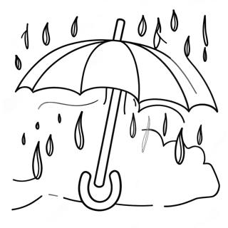Cozy Umbrella Under Rain Coloring Page 44814-35784