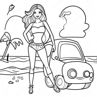 Barbie Beach Fun Coloring Page 44923-35874