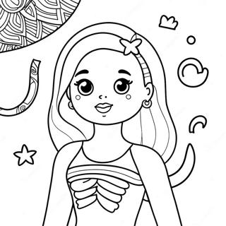 Barbie In A Colorful Swimsuit Coloring Page 44924-35867