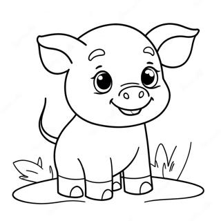 Cute Piglet Coloring Page 4506-3714