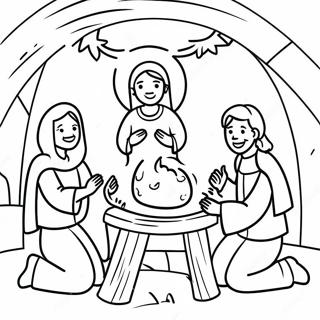 Joyful Christmas Nativity Scene Coloring Page 45254-36134