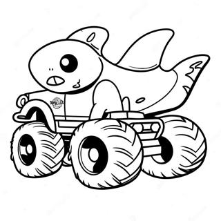 Shark Monster Truck Coloring Page 4536-3734