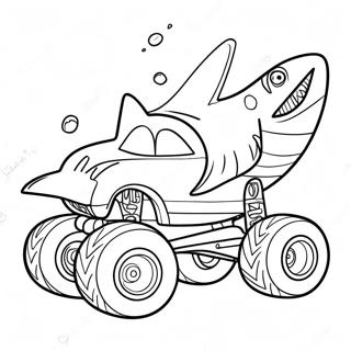 Shark Monster Truck Coloring Page 4536-3735