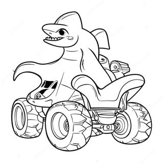 Ferocious Shark Monster Truck Coloring Page 4537-3746