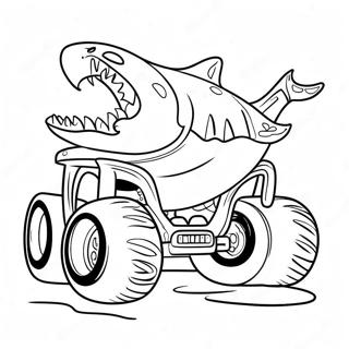 Ferocious Shark Monster Truck Coloring Page 4537-3748