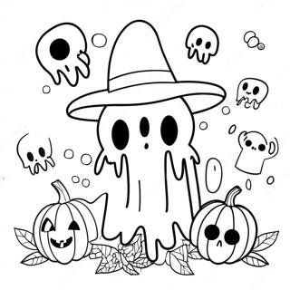 Spooky Halloween Doodle Art Coloring Page 45934-36678