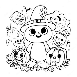 Spooky Halloween Doodle Art Coloring Page 45934-36680