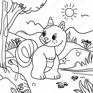 Joyful Nature Scene Coloring Page 462-370