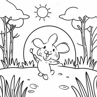 Joyful Nature Scene Coloring Page 462-371