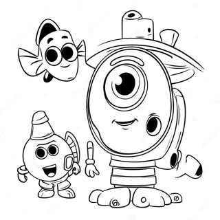 Merry Pixar Characters Coloring Page 46474-37099