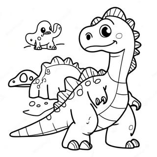 Colorful Dinosaurs Coloring Page 46524-37143