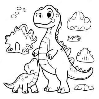 Colorful Dinosaurs Coloring Page 46524-37144