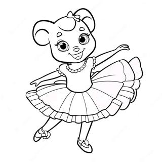 Angelina Ballerina Dancing In A Pink Tutu Coloring Page 46543-37153