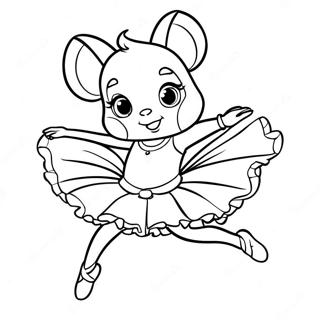 Angelina Ballerina Dancing In A Pink Tutu Coloring Page 46543-37154