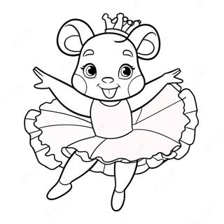 Angelina Ballerina Dancing In A Pink Tutu Coloring Page 46543-37156