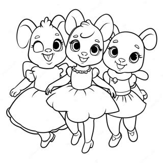 Angelina Ballerina With Friends Coloring Page 46544-37160