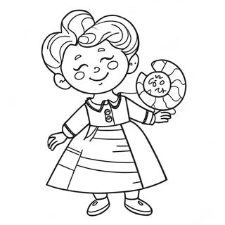 Ms Frizzle In A Colorful Dress Coloring Page 4717-3885