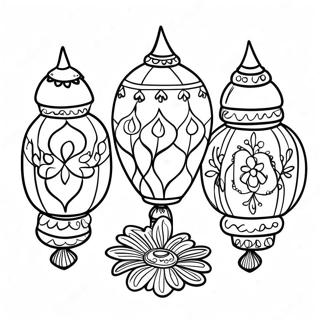 Colorful Diwali Lanterns Coloring Page 482-387