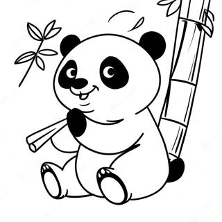 Cute Panda Eating Bamboo Coloring Page 48454-38677