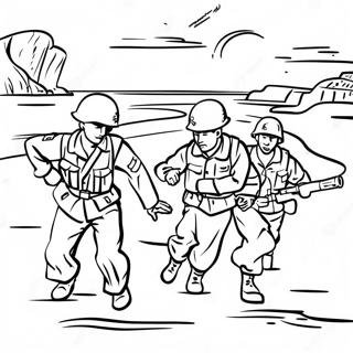 D Day Soldiers Landing On Beach Coloring Page 48653-38834