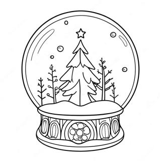 Snowglobe Winter Wonderland Coloring Page 4946-4064