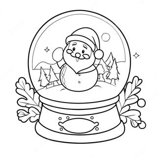 Magical Snowglobe With Santa Coloring Page 4947-4073