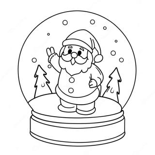 Magical Snowglobe With Santa Coloring Page 4947-4076