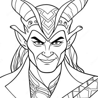 Sinister Loki With Mischievous Smile Coloring Page 49634-39617