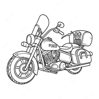 Police Motorcycle Coloring Pages