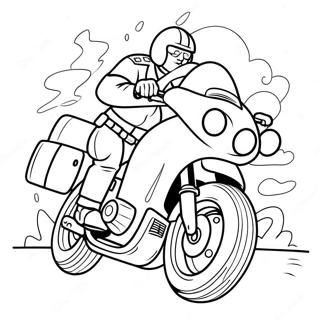 Cool Police Motorcycle Chase Coloring Page 49674-39653