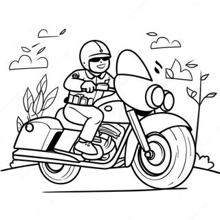 Cool Police Motorcycle Chase Coloring Page 49674-39656