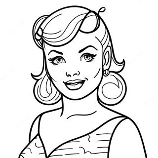 Vintage Pin Up Girl Coloring Page 49924-39854