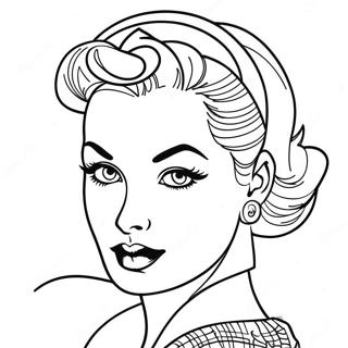 Vintage Pin Up Girl Coloring Page 49924-39856