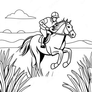 Race Horse Galloping In The Field Coloring Page 50153-40034