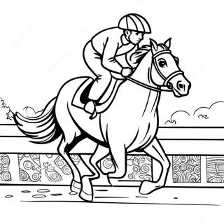 Majestic Race Horse With Jockey Coloring Page 50154-40039