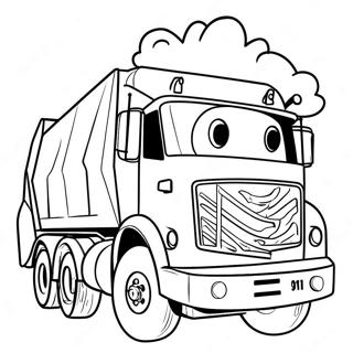 Garbage Truck Coloring Page 501-398