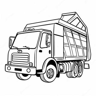 Colorful Garbage Truck On The Street Coloring Page 502-401