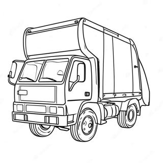 Colorful Garbage Truck On The Street Coloring Page 502-402