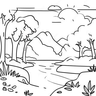 Calming Nature Scene Coloring Page 5056-4146