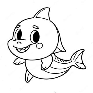 Cute Baby Shark In Costume Coloring Page 5067-4157