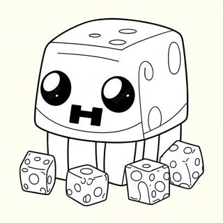 Cute Minecraft Slime With Big Eyes Coloring Page 51214-40883