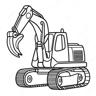 Cute Cartoon Excavator Coloring Page 5157-4230