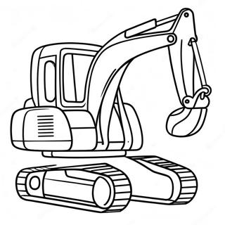 Cute Cartoon Excavator Coloring Page 5157-4232