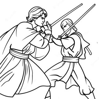 Anakin Vs Obi Wan Epic Duel Coloring Page 51753-41309