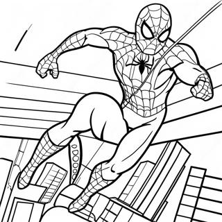 Spider Man No Way Home Action Scene Coloring Page 5196-4262