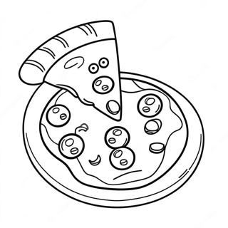 Cute Cartoon Pizza Coloring Page 5246-4310
